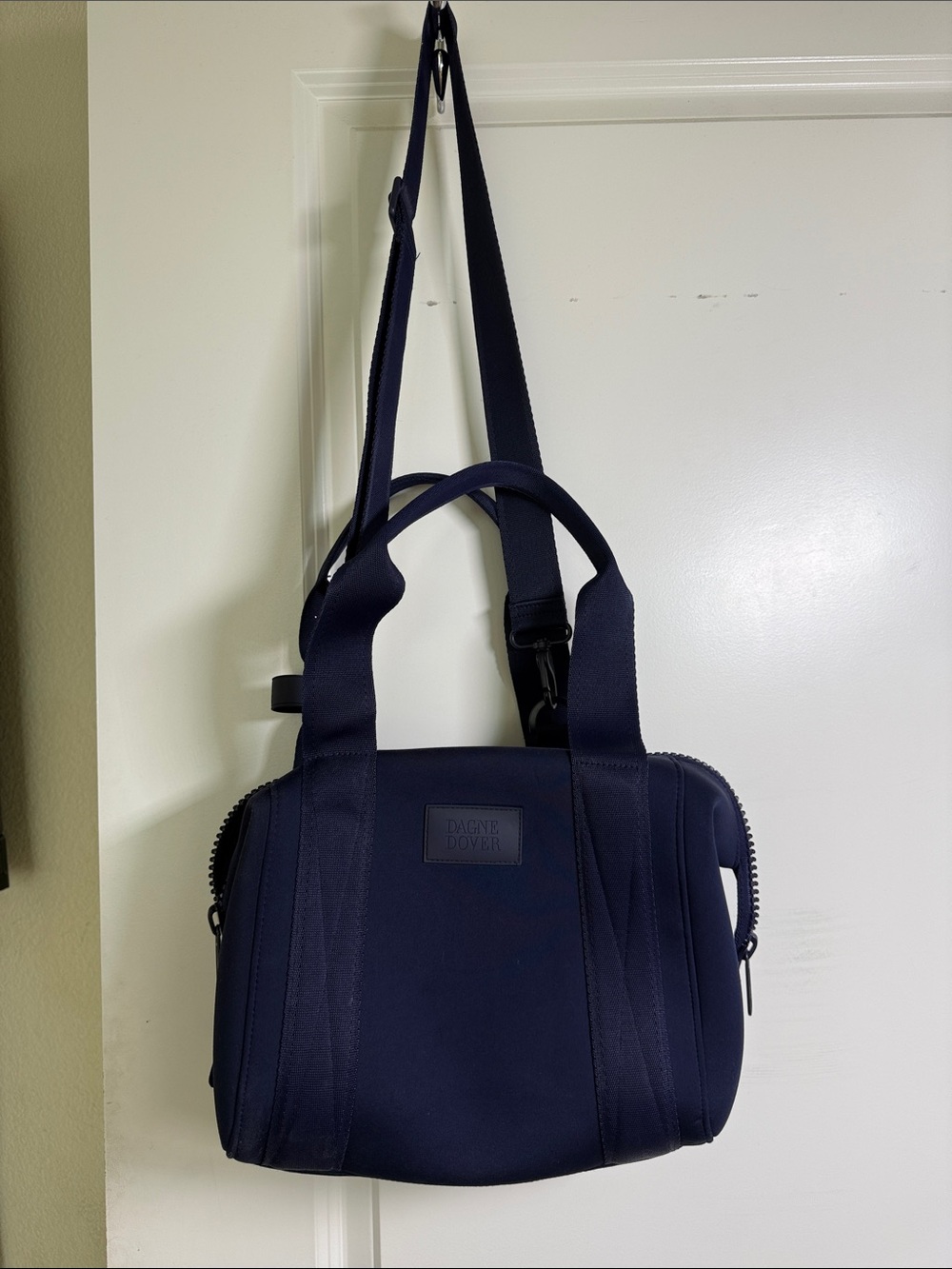 Dagne Dover Navy Neoprene Messenger with Adjustable Strap